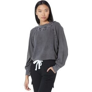 We The Free Women's Free People Fun Times Turtle Thermal Pullover‎ Black- Size L